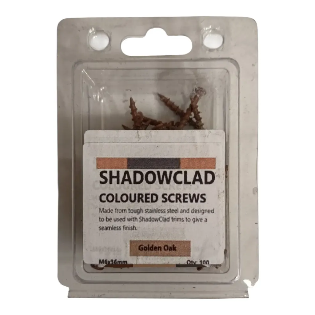 [WPC-EP-CS] ShadowClad Cladding Coloured Screws 35mm - Golden Oak (Pack of 100)