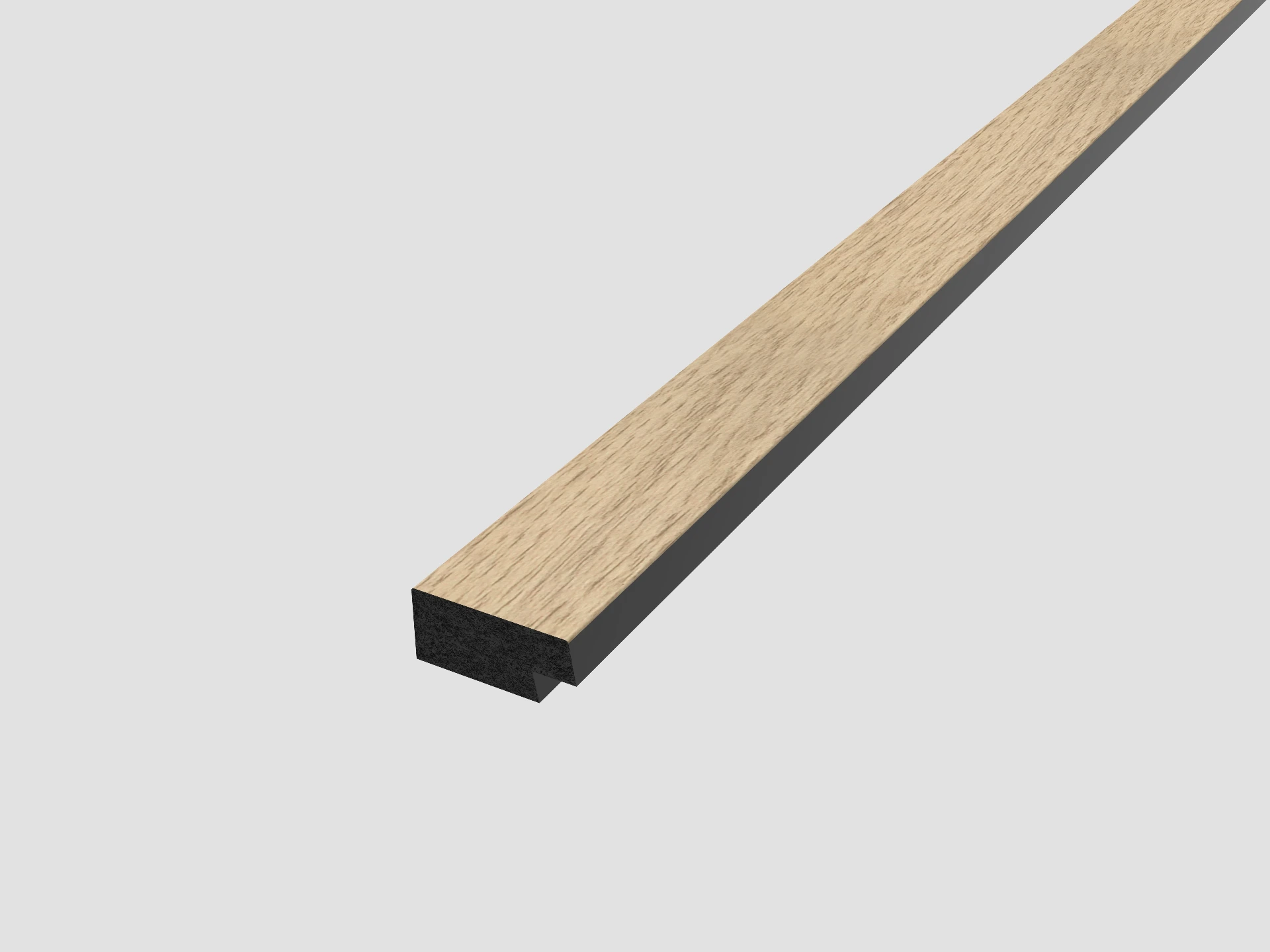 [WWP SPN RHT NO] WaterProof Slatted Panel - Small Slats - Right Hand Trim 2400mm x 42mm x 12mm - Natural Oak