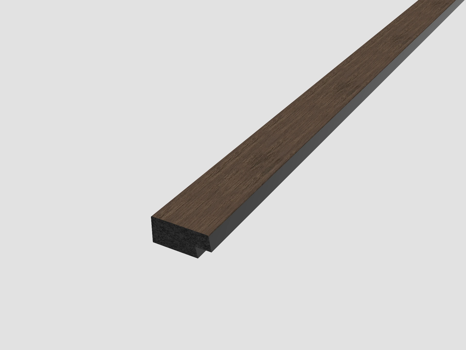 [WWP SPN RHT SO] WaterProof Slatted Panel - Small Slats - Right Hand Trim 2400mm x 42mm x 12mm - Smoked Oak