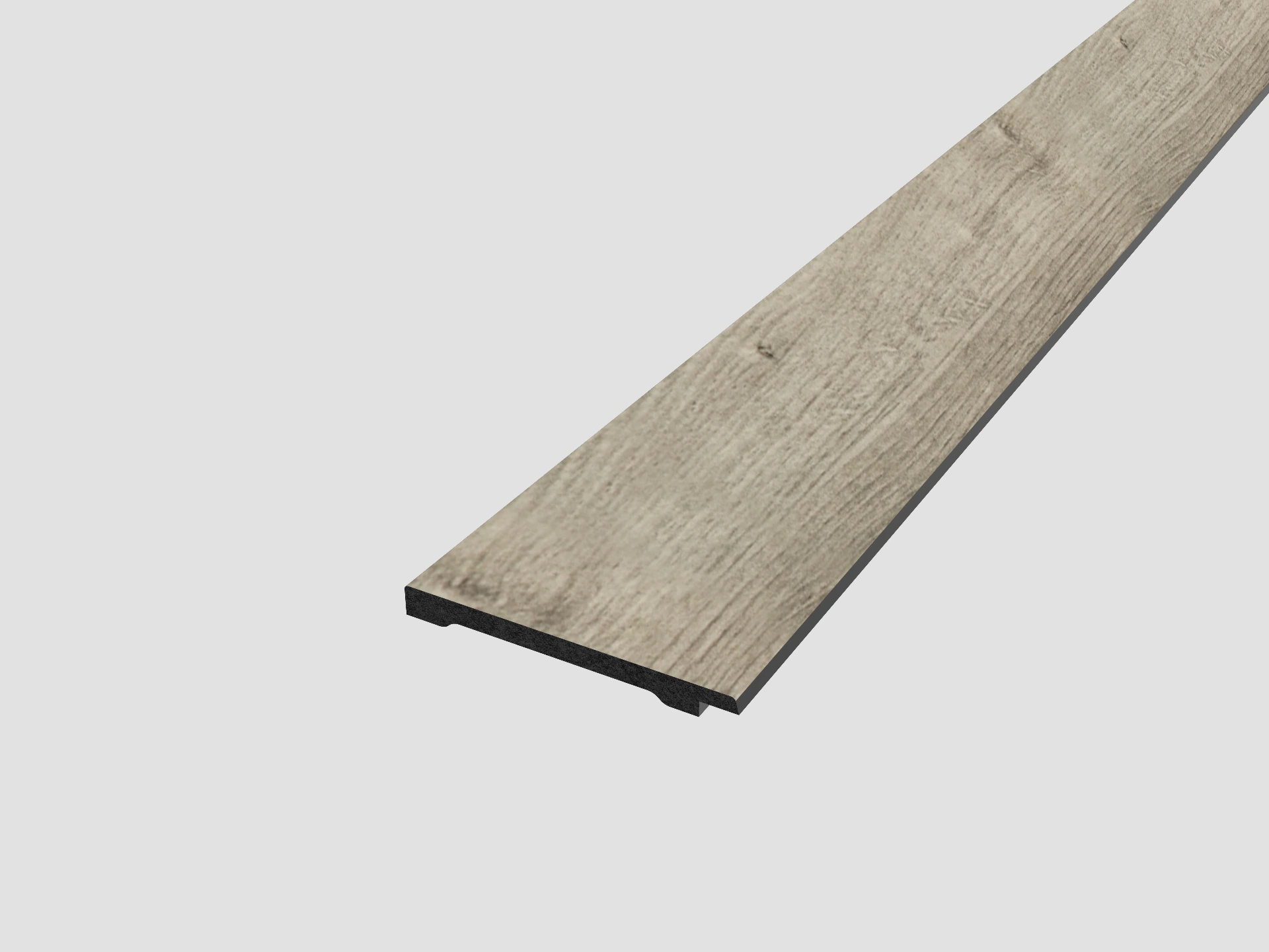 [WWP SPW LHT WO] WaterProof Slatted Panel - Wide Slats - Left Hand Trim 2400mm x 72.6mm x 7mm - Washed Oak