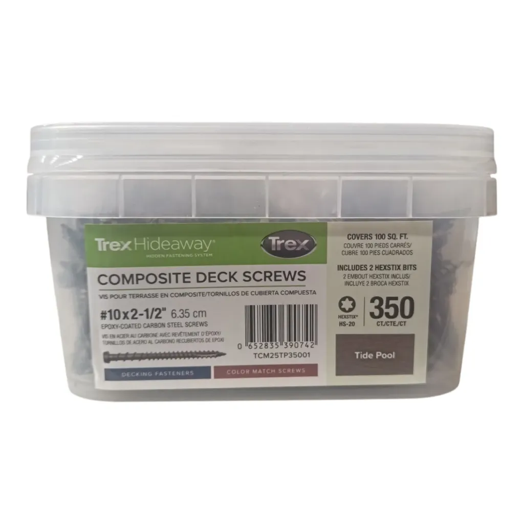 Trex Colour Head Screw Tide Pool 63mm (Box of 350)