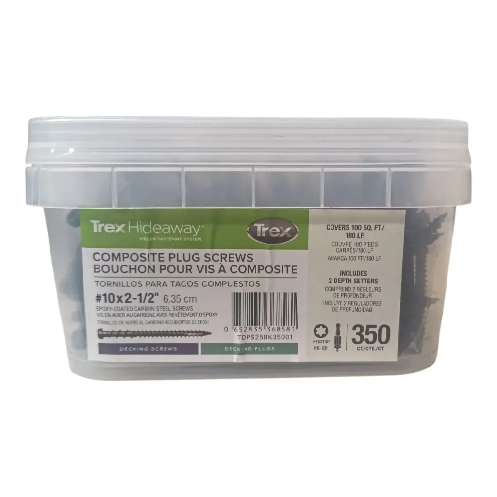 [gTREXPLGSCR63] Trex Black Composite Plug Screws 63mm (Box Of 350)