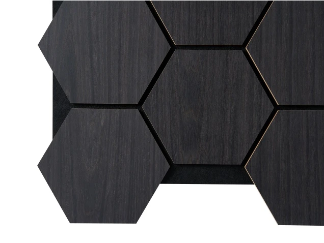 Hex Panel 655mm x 535mm - Charcoal Oak