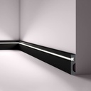 Skirting With LED Cut-Out 80mm x 20mm x 2000mm - Black Edition