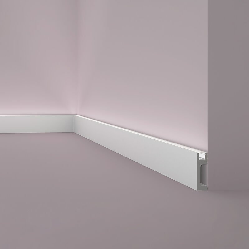 [3042071] Skirting With Top LED Cut-Out 80mm x 23mm x 2000mm - White Primed